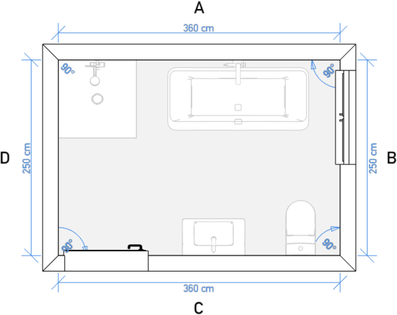 Essentials example bathroom floor plan
