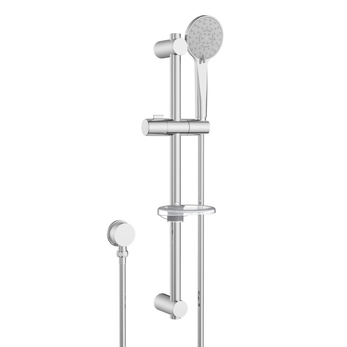 Posh Bristol shower rail with hand shower in chrome