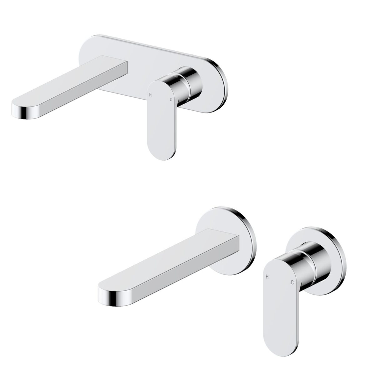 Mizu Soothe wall mixer and bath spout sets in chrome