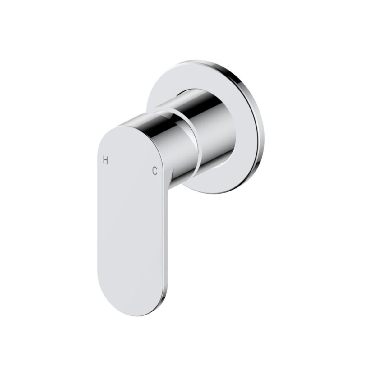 Chrome shower wall mixer